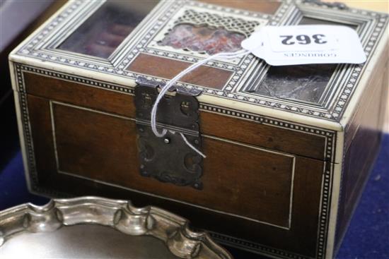 A 19th century Southern Indian sandalwood and ivory jewellery box